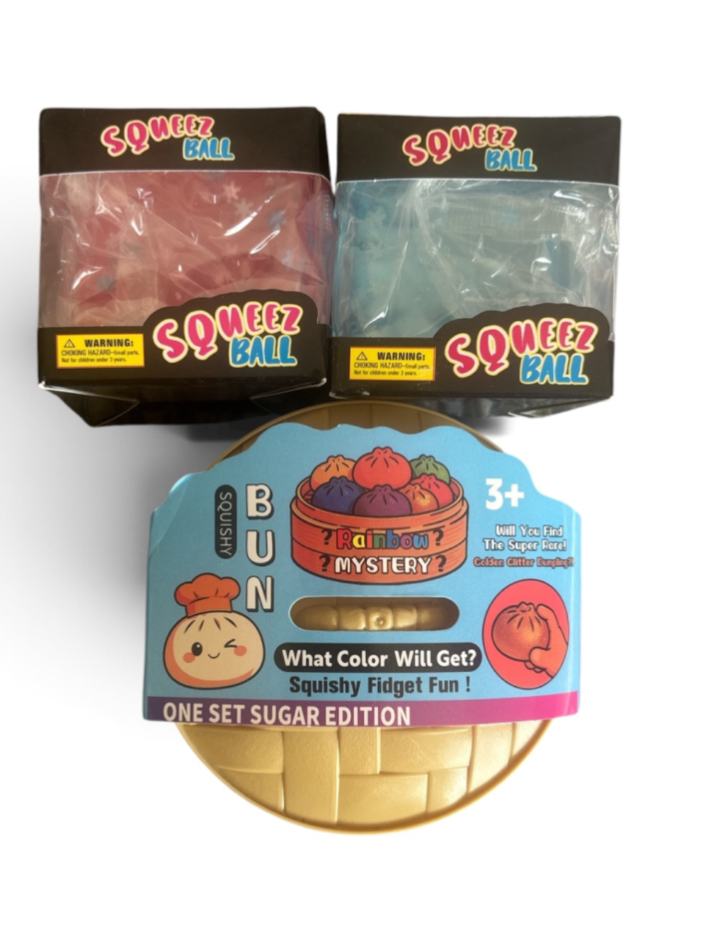 Squishy Bun and Squeezy Ball Set One Size Multicolor Gold